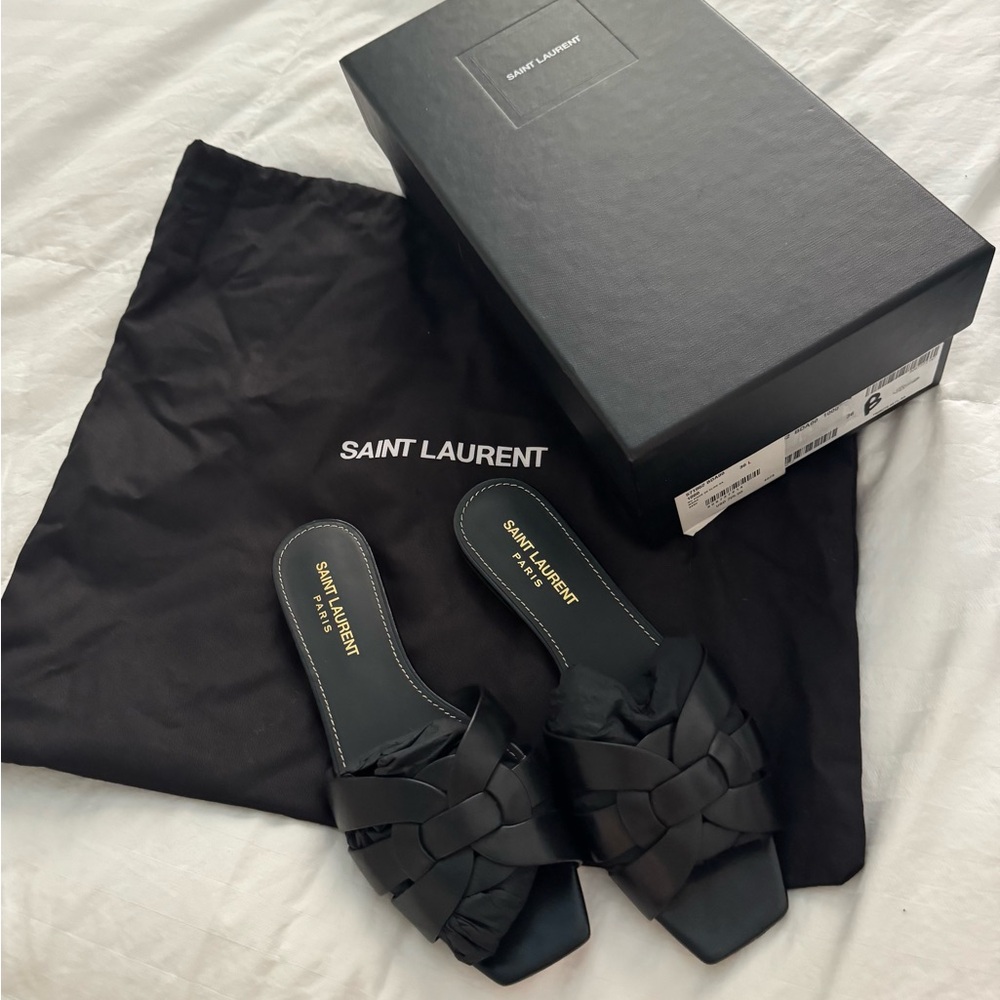 Saint Laurent Tribute Leather Sandal - Picture 8 of 16
